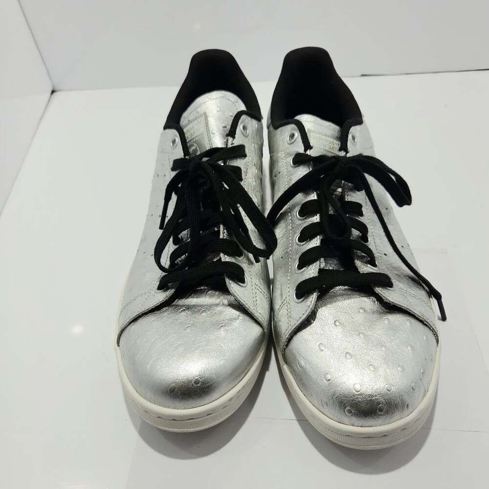 Adidas Stan Smith Metallic Silver Ostrich Embossed Men's Sneakers AQ4706 Size 12